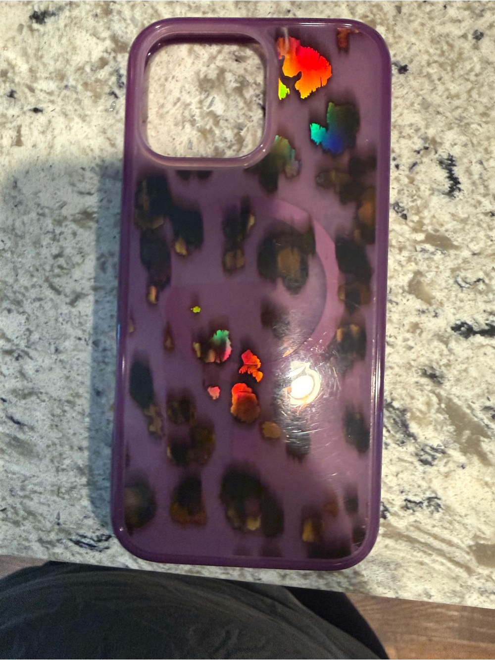 OtterBox Purple Leopard Print case with Iridescent accents iPhone 16 pro max